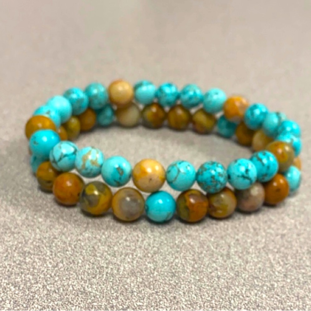 Turquoise beaded bracelet collection